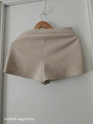 Pantalón Corto Zara Talla M Beige
