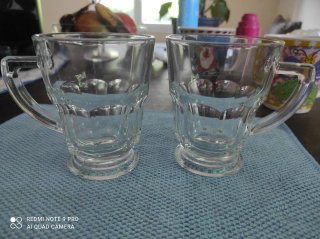 Set 4 Tazze Ceramica Vetro