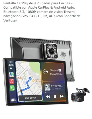 Pantalla CarPlay 9 Coche GPS Bluetooth 1080P