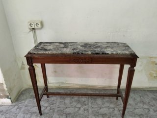 Mesa consola madera y mármol vintage