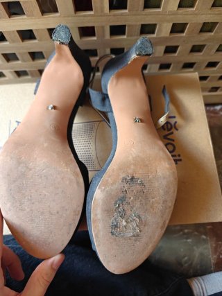 Sandalias tacón negras 8cm Talla 40