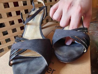 Sandalias tacón negras 8cm Talla 40