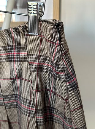 Falda mini cuadros Stradivarius Talla XL