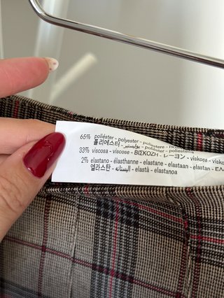 Falda mini cuadros Stradivarius Talla XL