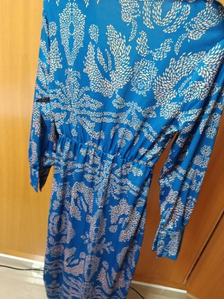Abito da sposa, blu con stampa
