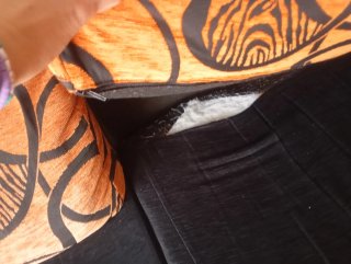 Sofá Chaiselongue Negro y Naranja