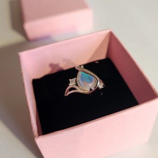 Anillo Plata 925 Ópalo Azul