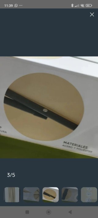 Sombrilla de jardín beige 3m sin usar