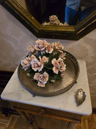 Porcelana Capodimonte antigua flores Napoles