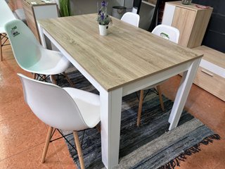 Mesa de comedor + 4 sillas Blanco/Cambria