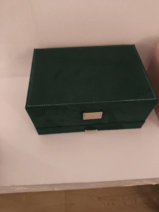 Portagioie grande in velluto verde