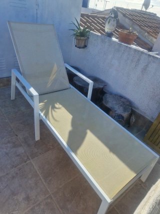 Hamaca Tumbona Jardín Beige y Blanca