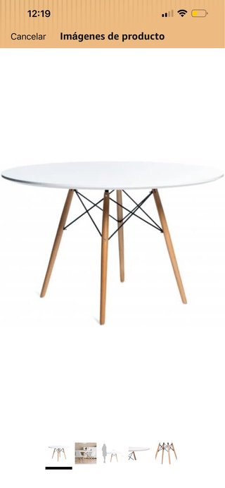 Mesa redonda madera y metal