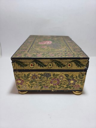 Antico Cofanetto Portagioie in Legno Dorato XIX S.