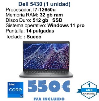Dell Latitude 5430 i7-12650u 32GB RAM 512GB SSD