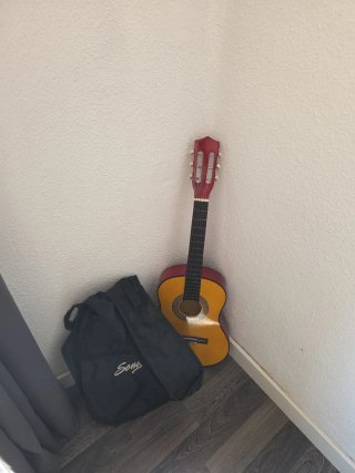 Guitarra pequeña con funda para principiantes
