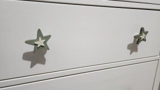 Tiradores estrellas verde madera