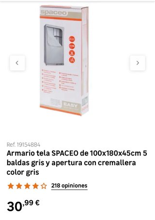 Armario auxiliar de tela