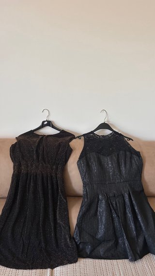 Pack 2Vestidos Fiesta Premamá Negro/Dorado (T.M/L)