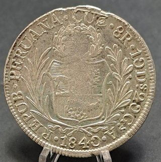 8 Reales plata 1840 Cuzco A (Perú)