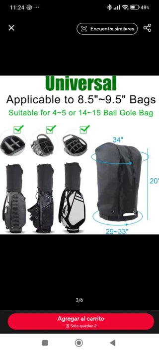 Funda superior bolsa de golf