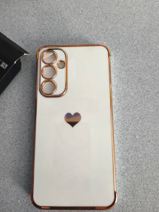 Funda Samsung A55 blanca y dorada