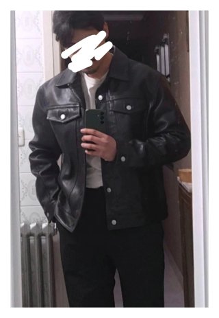 Chaqueta Cuero Calvin Klein Talla M Negra