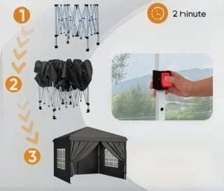 Carpa Gazebo Tela Nylon Grueso 3x3m