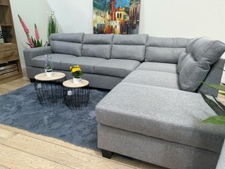 Sofá Rinconera Gris 270cm Poliéster