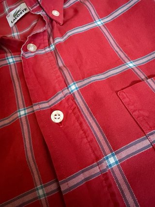 Camisa Lacoste Cuadros Roja