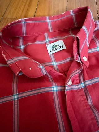 Camisa Lacoste Cuadros Roja