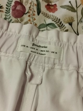 Pantalón Mom Stradivarius Blanco