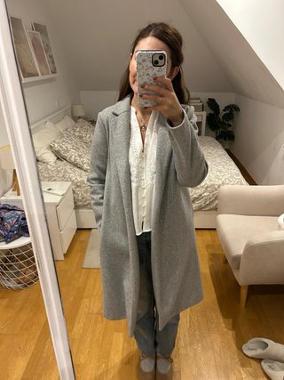 Abrigo largo gris Zara