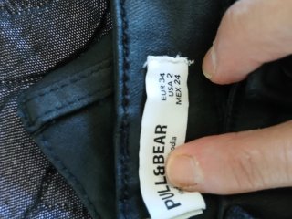 Pantalón efecto cuero mujer talla 34