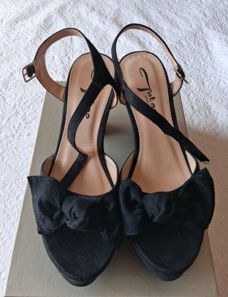 Sandali donna tacco alto con fiocco