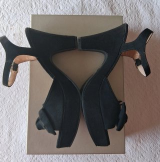 Sandali donna tacco alto con fiocco