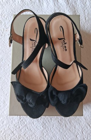 Sandali donna tacco alto con fiocco
