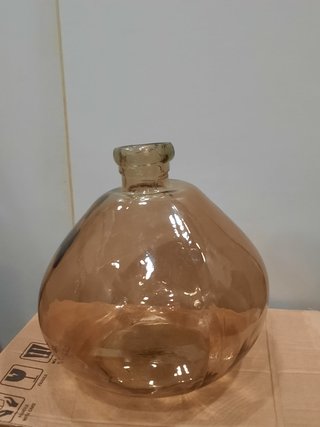Jarrón de vidrio naranja grande