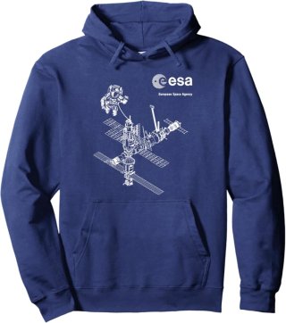 Sudadera unisex capucha azul ESA Estación Espacial