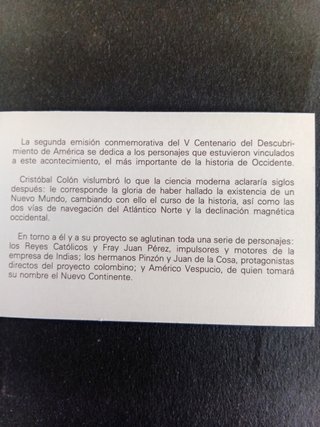 4 Carteritas sellos V Centenario Descubrimiento