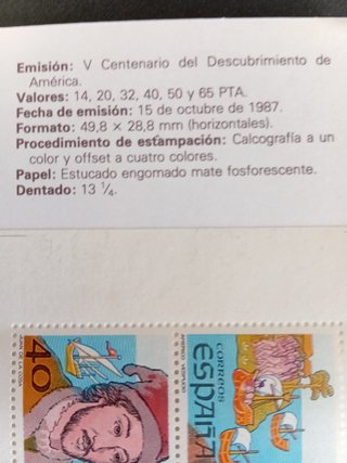 4 Carteritas sellos V Centenario Descubrimiento