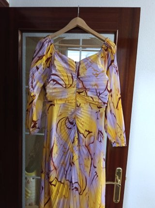 Vestido Espósito milano, Morado y Amarillo Nuevo