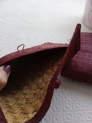 Bolsos de mano rafia morado