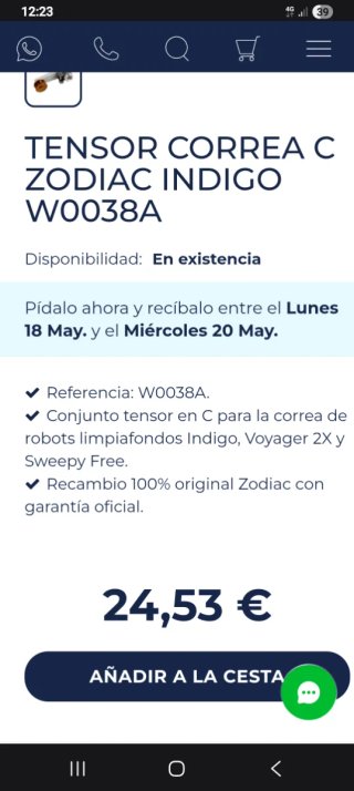 W0038A Conjunto Tensor correa C Zodiac Original.