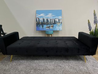 Sofá Cama Terciopelo Patas Doradas