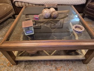 Mesa de centro madera y cristal