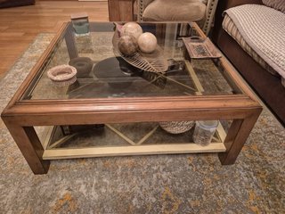 Mesa de centro madera y cristal