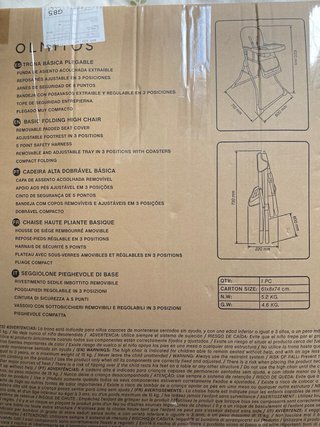 Trona de bebé para alimentación