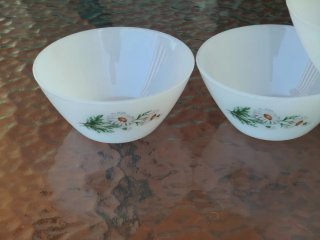 4 boles  vajilla Arcopal flores margaritas