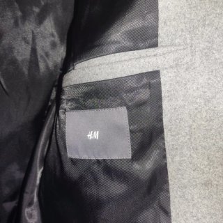 Chaqueta larga gris H&M hombre